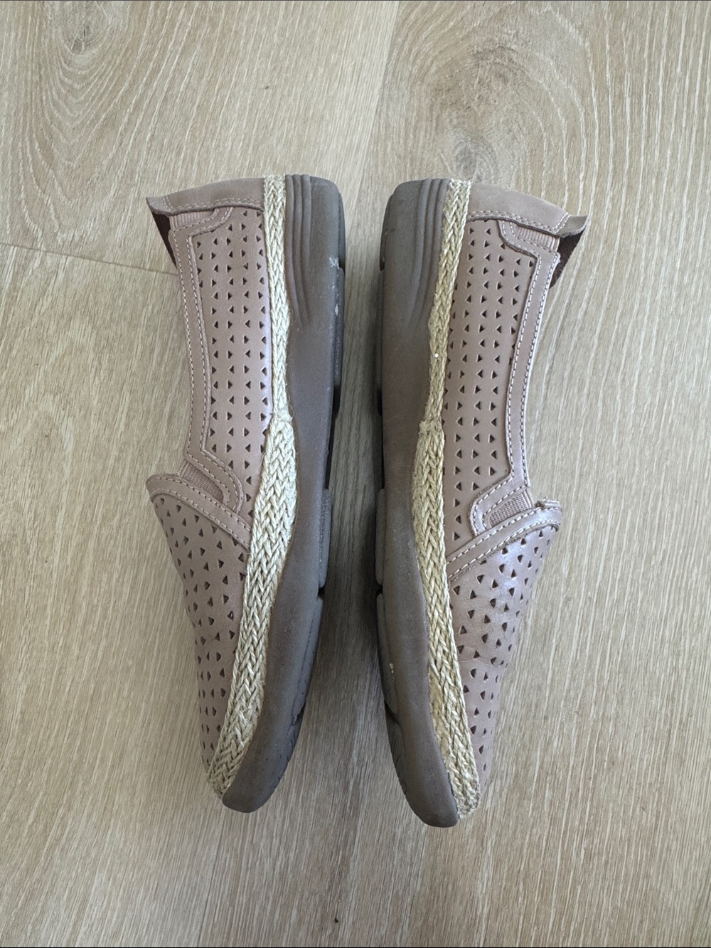 Clarks Women's Slip-On Perforated Espadrille Mules in Taupe - Picture 2 of 4